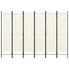 VidaXL Room Divider 6 Panels Cream White 240x180 Cm