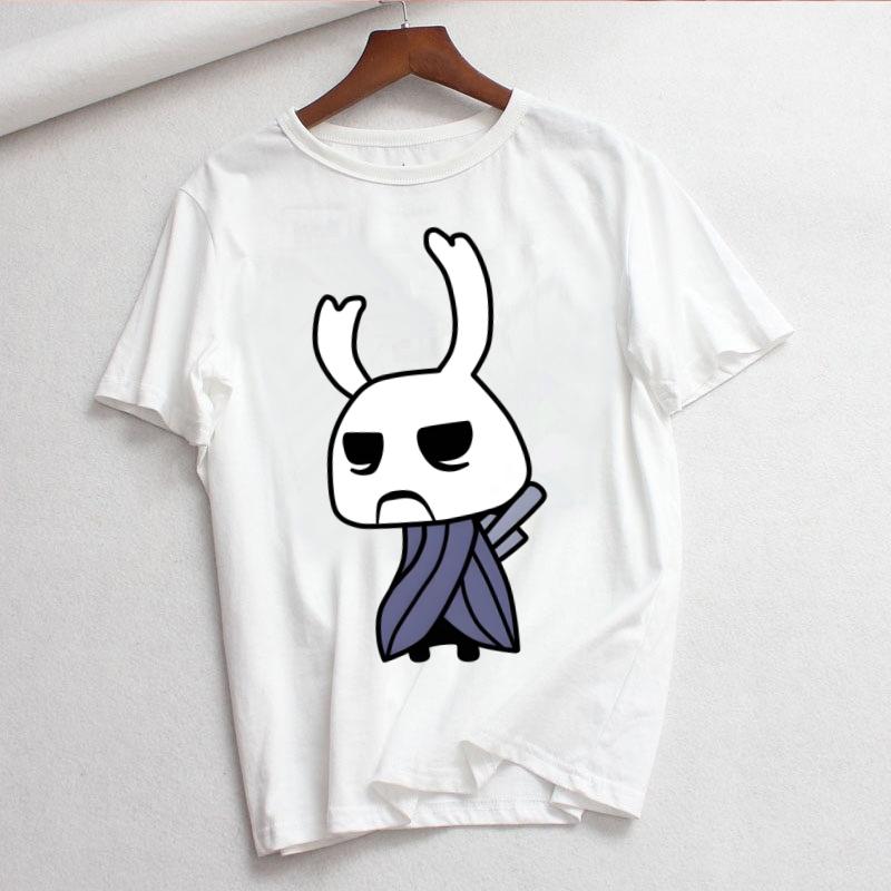 Женская футболка с принтом Hollow Knight Женская повседневная футболка с круглым вырезом Белая футболка с коротким рукавом Женская футболка с графическим принтом