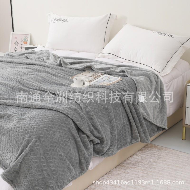 Solid Color Plush Throw Blanket Sofa Bed Office Nap Lightweight Warm All Season Cotton Feel Soft Modern Minimalist Design
