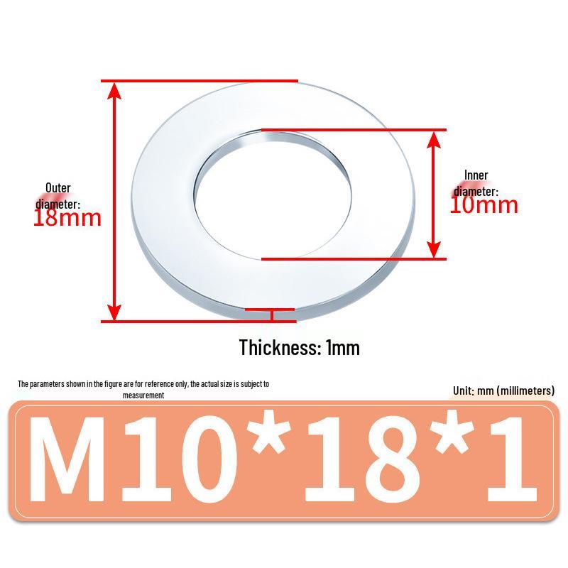 Очень большие оцинкованные металлические плоские шайбы - Размеры от M1.6 до M14