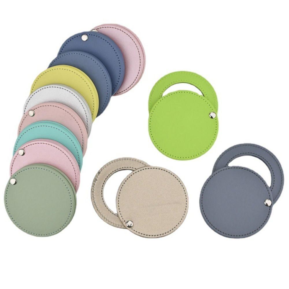 PU Leather Women Girls Cosmetic Mirror Makeup Mirror Compact Pocket Mirror Travel Accessories