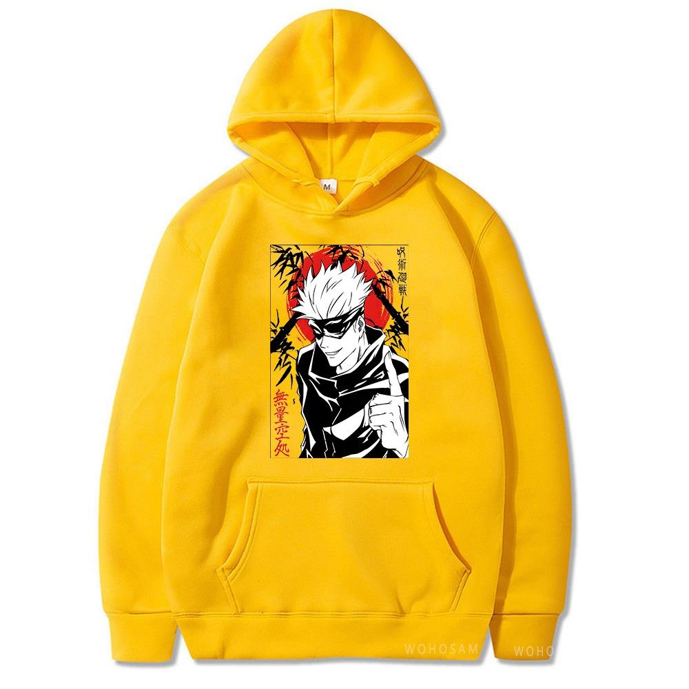 Японское Аниме Jujutsu Kaisen Модные Графические Худи Винтажные Оверсайз Худи с Капюшоном и Длинными Рукавами Мужская Женская Одежда