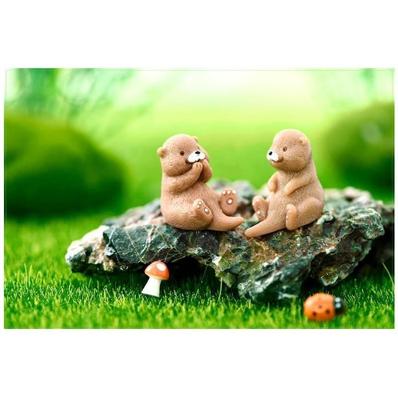 Очаровательный брелок из смолы в виде выдры, сделанный своими руками, очаровательная мультяшная миниатюра, подарок, украшение