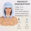 LISI HAIR Короткий прямой парик Боб светло-голубого цвета с челкой из синтетического волокна для косплея, светлый цвет, женский модный парик до плеч, парик Боб