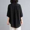 Women Summer Oversized Loose Shirts Large Size Casual Shirt Plus Size Black Tops