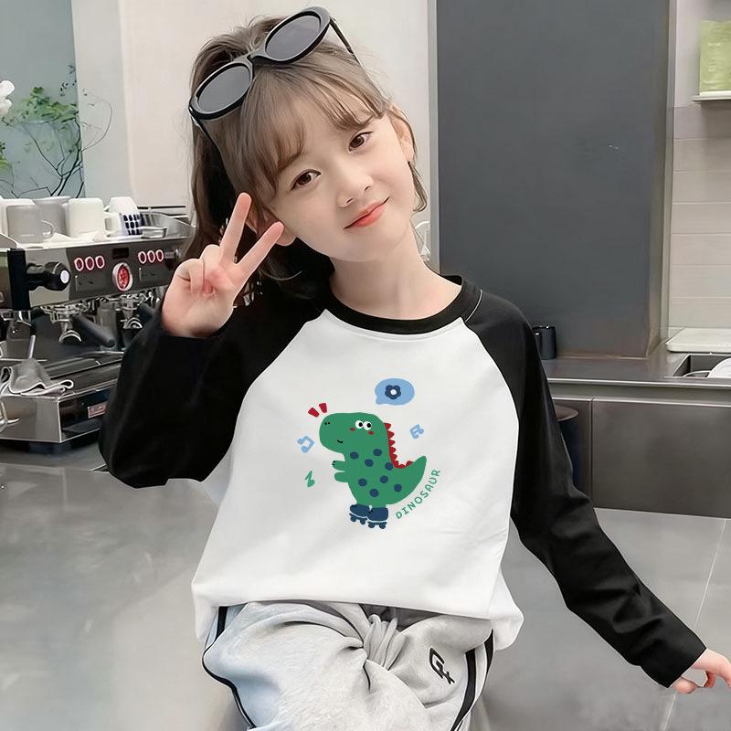Children's Cotton Long Sleeve Cartoon T-Shirt - Boys & Girls Stylish Base Layer for Spring & Autumn