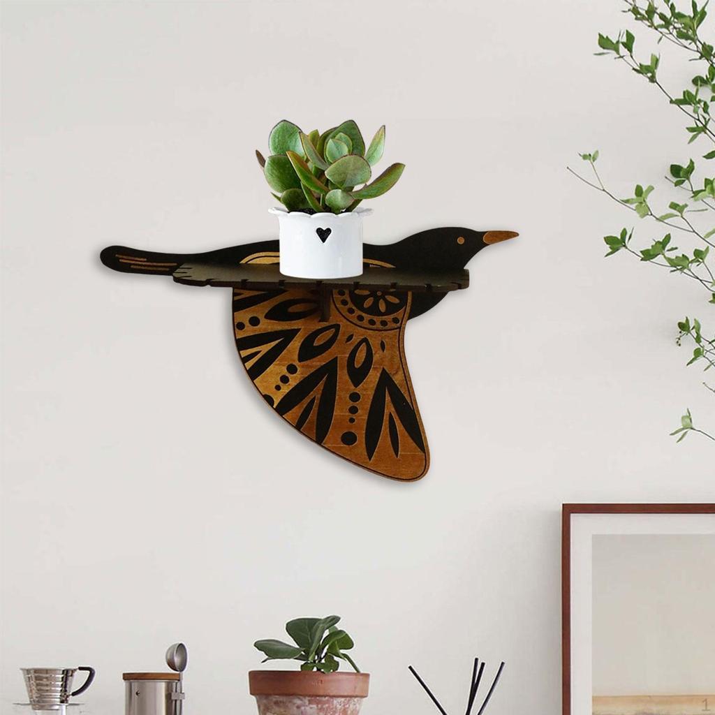 Деревянная настенная полка-органайзер, стойка для книг, держатель для цветочного горшка, универсальный монтаж для