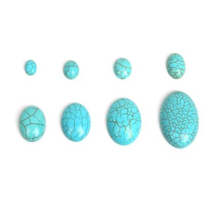 Бисер из бирюзы, говлитовый камень, кабошон, бусины, полуовальные бусины с плоской задней частью, ювелирные изделия, подходят для изготовления колец, браслетов, материал