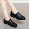 Новые весенне-осенние женские туфли-балетки на плоской подошве, мягкие лоферы с круглым носком, повседневные кожаные туфли с плоской подошвой и нескользящей подошвой