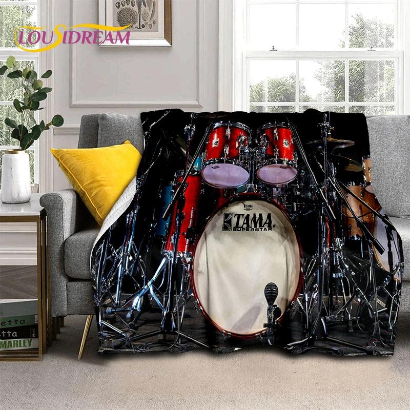 3D Music Instruments TAMA Drum Kit Drum Set Blanket,Soft Throw Blanket for Home Bedroom Bed Sofa Picnic Travel Office Cover Gift