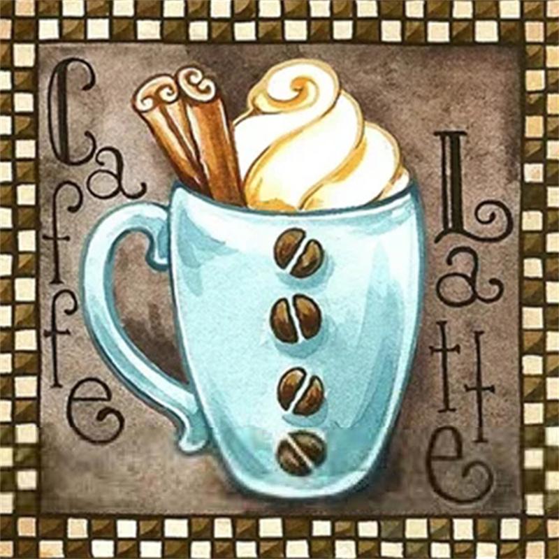 5D Diamond Painting Coffee Cup Creative Picture Kitchen DIY Decoration Full Diamond Embroidery Cross Stitch Kit Rhinestone Photo