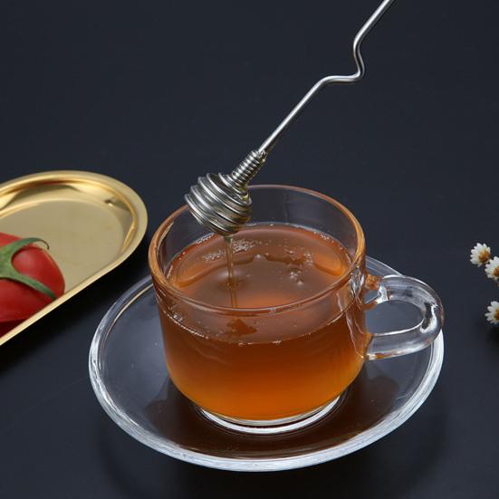 Ложка-палочка для меда из нержавеющей стали, палочка для перемешивания меда, многофункциональная ложка для смешивания чая, коктейлей, палочка для перемешивания меда для сиропа, джема, напитков