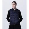 TAION Down Button Inner Down Women's V-Neck Vest, TAION-001 (Navy, L)