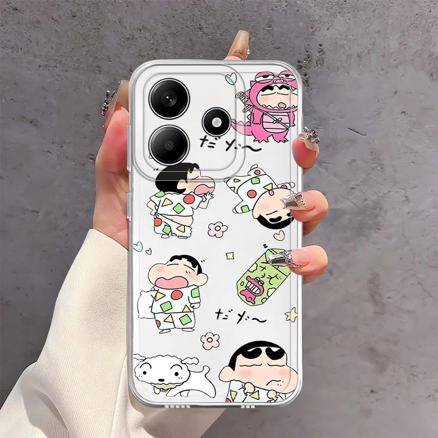 Soft Phone Cover Case for Xiaomi Redmi Note 14 Pro Plus 9 10 12 Note 13 14C 10S A4 13C 12S 11S 11 Cartoon Crayons Shinchan