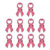 10 шт. Женские броши Розовая лента Значки на лацкан Осведомленность о раке молочной железы Значок Пин Броши в форме сердца для женщин Девушек