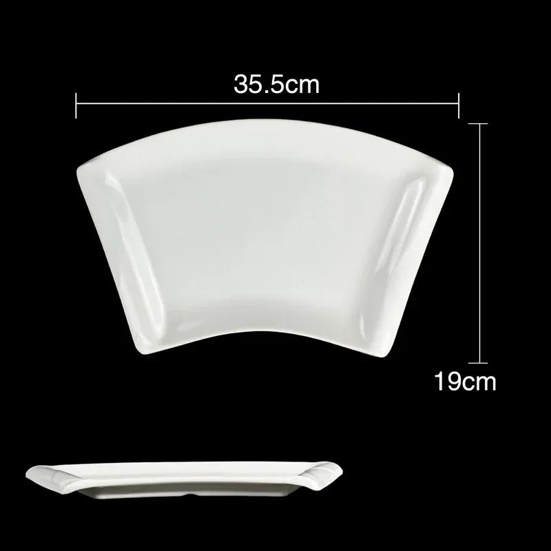 Чисто-белая пластиковая нестандартная тарелка, поднос для коммерции, тарелки для пикника и барбекю, десертные закуски, фруктовые блюда, кухонная утварь