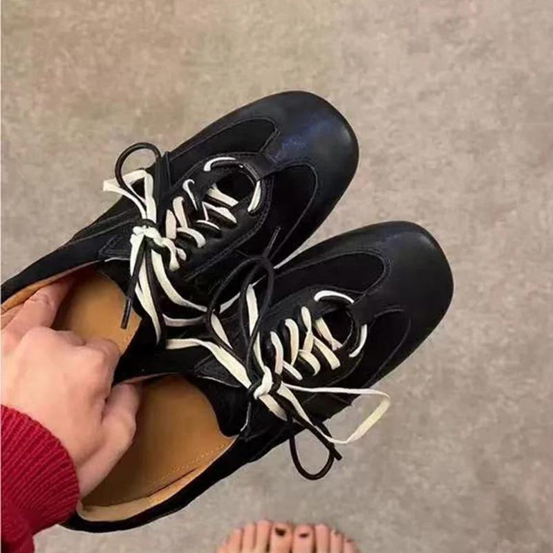 Модные балетки Спортивная обувь Лето Новые Повседневные лоферы Женские 2025 Бренд На шнуровке Для бега Пешие прогулки Туристические ботинки Сандалии Zapatos Mujer