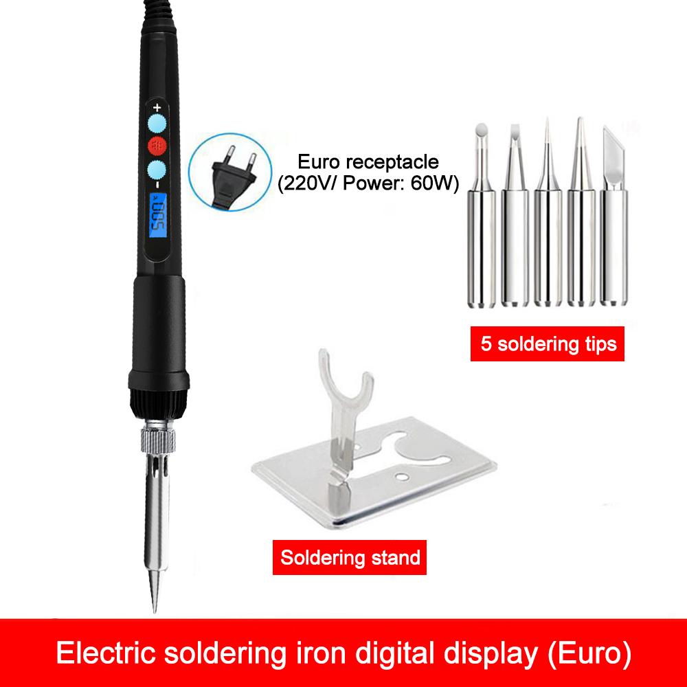 60 Вт Регулируемая температура паяльника Эндотермический цифровой дисплей паяльник Портативный паяльник Ремонтный инструмент
