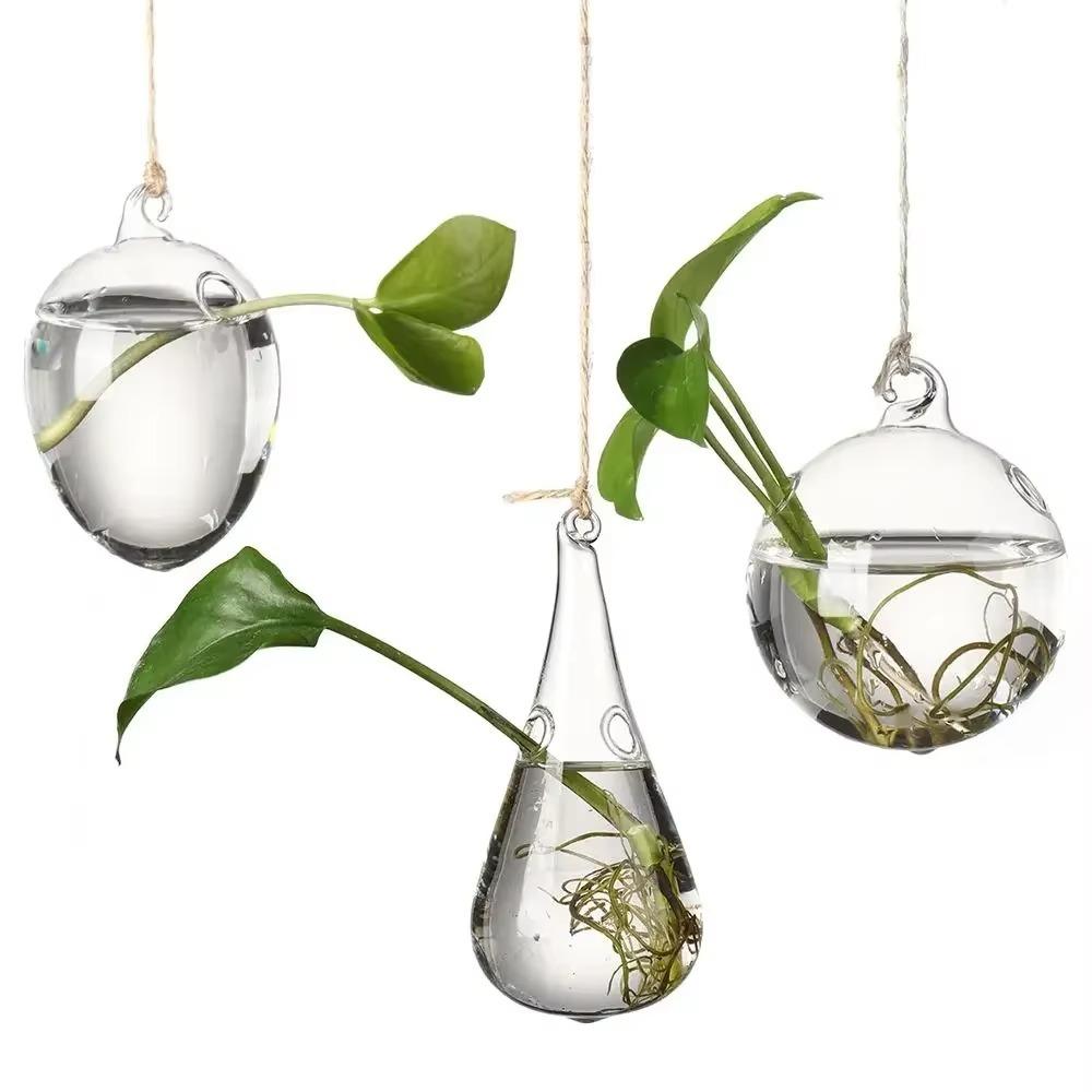 Gifts Hydroponics Hanging Glass Vase Garden Supplies Home Decoration Terrarium Container Portable Flower Plant Pots