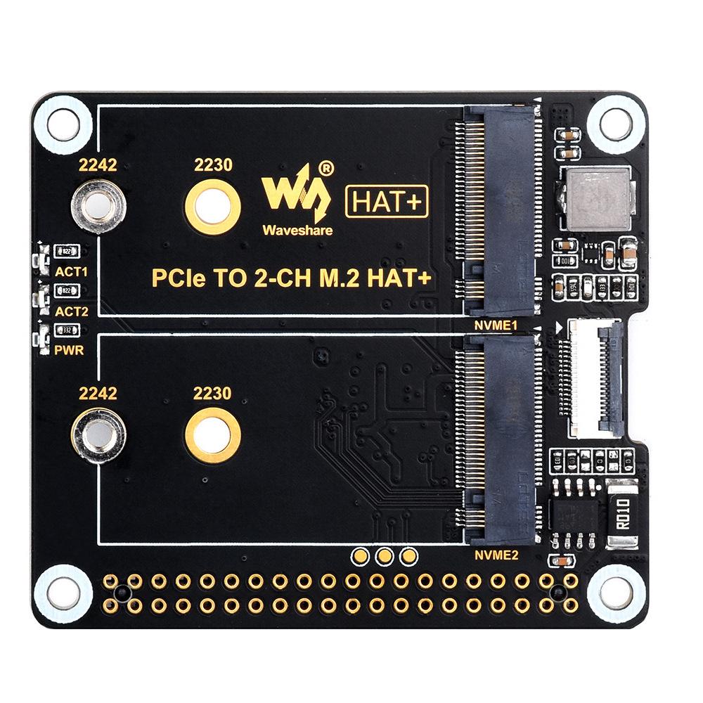Raspberry Pi 5 Dual SSD Expansion Board - PCIe To M.2 NVMe Adapter 2CH-M.2-HAT+