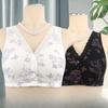 Soft Cotton Thin Cup Front Buckle In The Elderly Underwear Ladies Printing Without Steel Ring Vest Type Oversized Bra