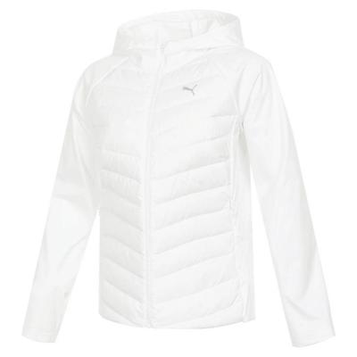 Модная простая теплая куртка-пуховик с капюшоном женская верхняя одежда белого цвета 527171-02