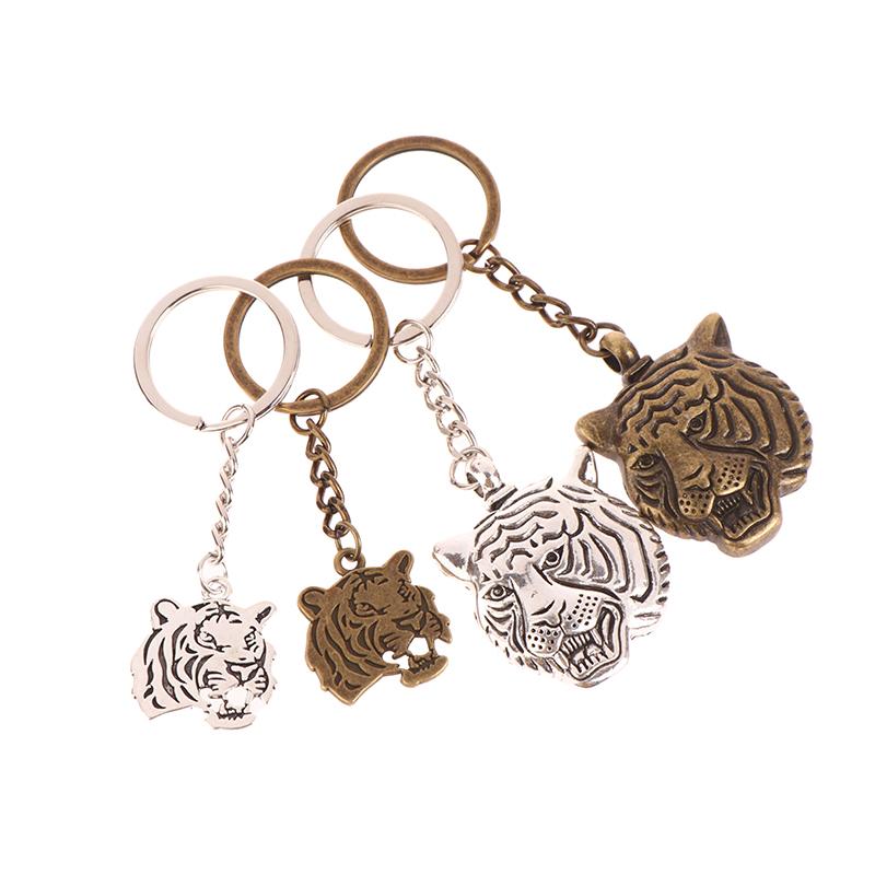 Двусторонний брелок с головой тигра, статуя тигра, кулон, автомобильный брелок для ключей, рюкзак, подвески, сумка, декор, ювелирные аксессуары