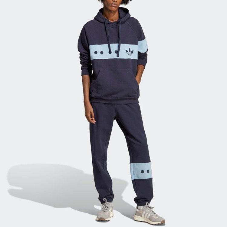 Adidas Мужские толстовки с капюшоном Originals Color Block Logo Print Blue IC8391