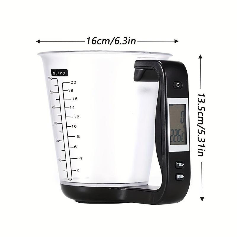 600ml Smart Measuring Cup with Thermometer , 6 in 1 Unit Conversion , Food Grade ABS Detachable Design , Real Time Monitoring from 0 to 40°C
