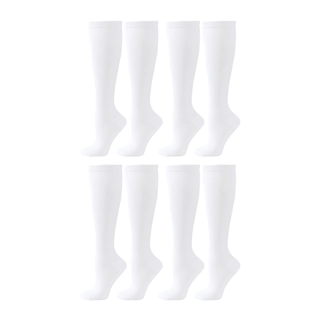 4 Pairs Women's Cotton Knee High Socks, Casual Solid Knit Knee Socks (black)