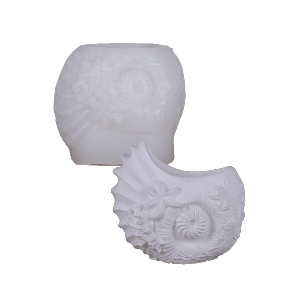 Conch Shape Silicone Resin Mold For Jewelry Crafts Planter Cement Casting Art DIY Decoration Candle Cup Mould