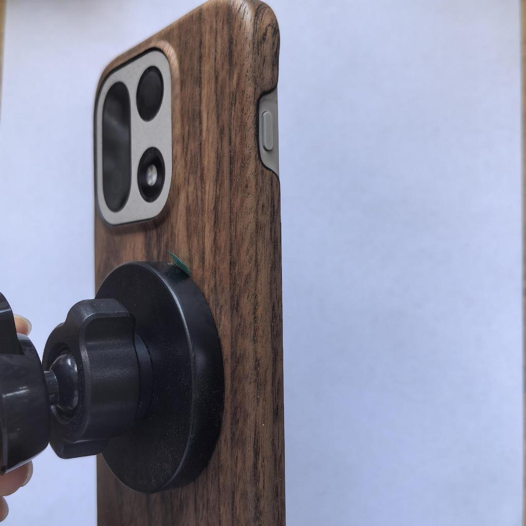 OnePlus 15 MagSafe-Compatible Wooden Magnetic Wireless Charging Car Phone Case