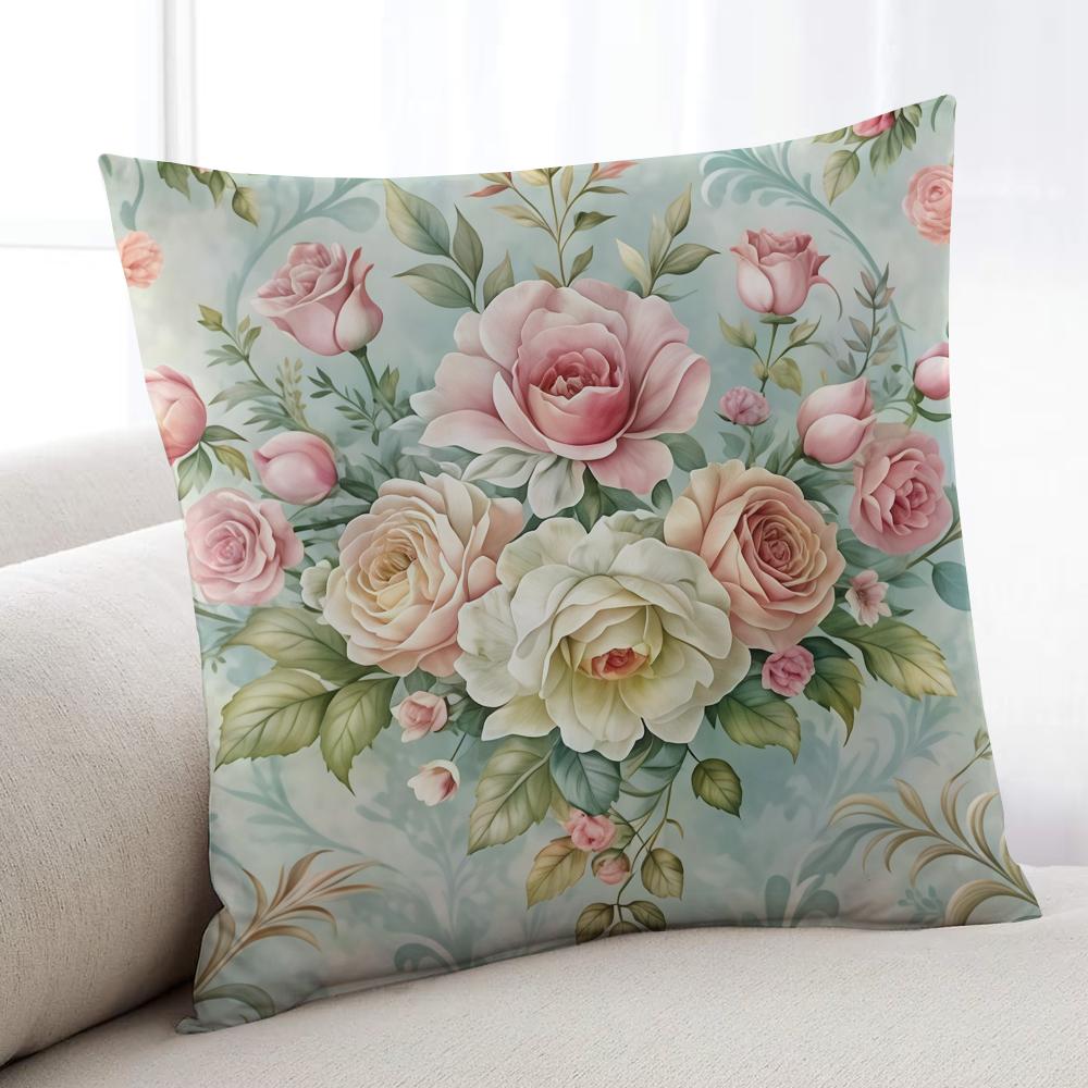 Rococo Vintage Flowers cushion cover Home Bedding Sofa living Room pillowcase Simple Soft Skin Cushion Cover Party Gift