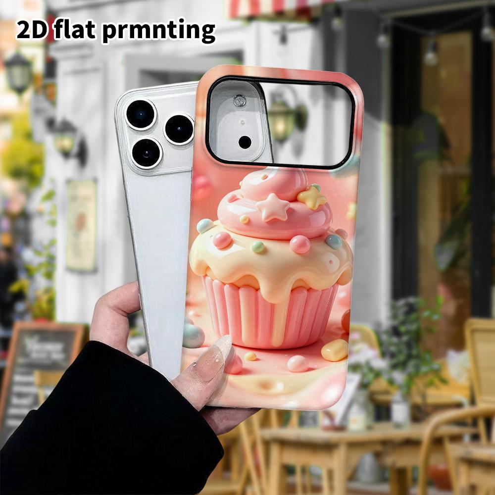 Phone case: 2D flat design suitable for iPhone 18 17 16 15 14 13 Pro protective case, cupcake, perfect Christmas and Halloween holiday gift
