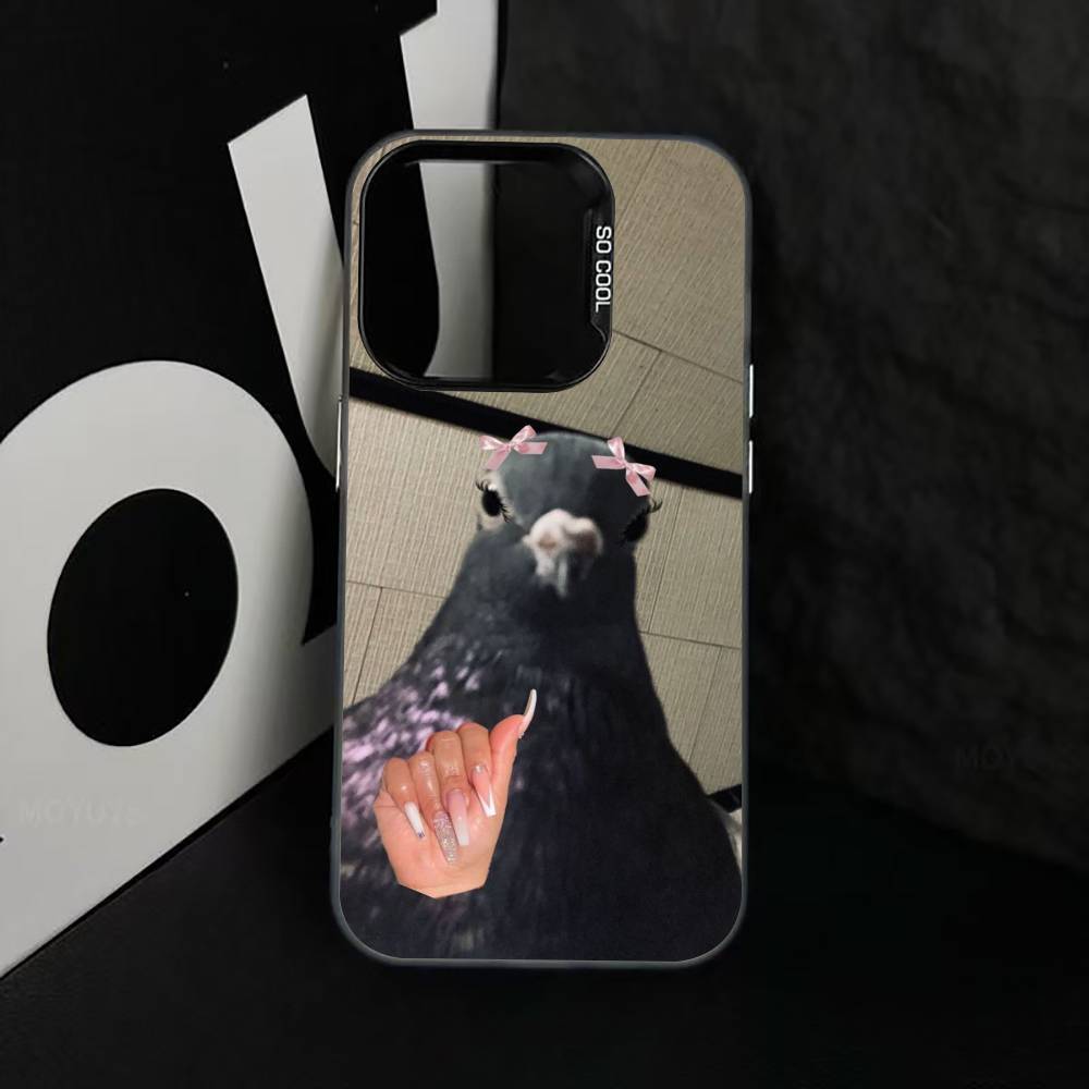 Забавный глупый голубь Чехол для телефона Для iPhone 17,16,15,14,13,12,11 Plus,Pro Max,XS,Разноцветный Серебристый Чехол для телефона Funda Cover