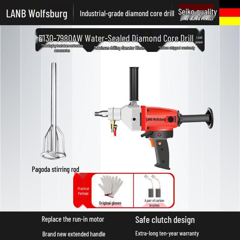 Diamond Core Drill Machine: Handheld & Stand, Wet/Dry, Concrete & AC Hole Opener, Water Drill Mixer