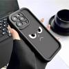 Черный рифленый чехол из карбида кремния для iPhone 15/16/17 с дизайном в виде смешного лица
