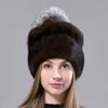 Роскошные меховые шапки, женские зимние лыжные шапки с помпоном, шапки из натурального лисьего меха норки, элегантные женские зимние меховые шапки высокого качества