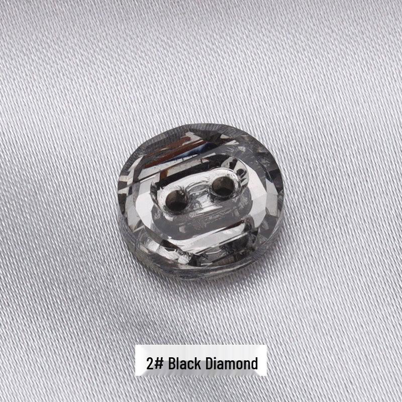 High-Grade Crystal Rhinestone Buttons for Men's & Women's Shirts and Cardigans - Black & White Decorative Small Buttons