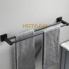 . Matte Black Finish Stainless Steel Bathroom Accessory Double Towel Bar Towel Rail Towel Holder YT-10798-H