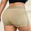 Mid-waist Seamless Lace-trimmed Leggings Boxer Briefs Women's Anti-exposure Non-rolling Safety Shorts/underwear