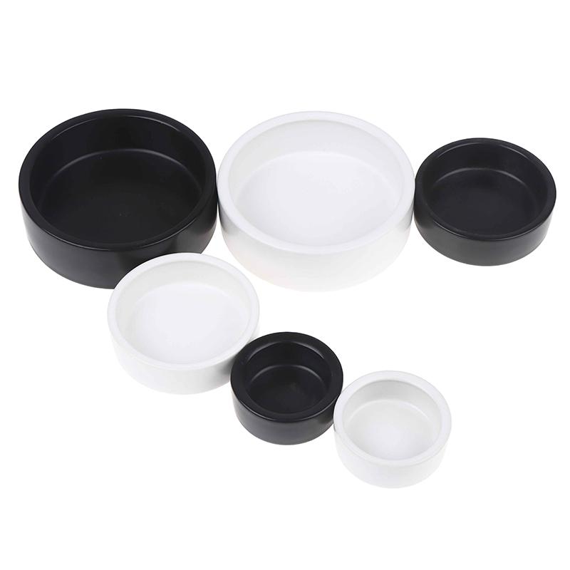 Reptile Food Bowl Anti-Escape Ceramic Feeder Dish Black White Reptile Water Bowl For Hermit Crab Gecko Chameleon Corn Snake