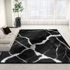 Скандинавский Роскошный Домашний Ковер для Гостиной Моющийся Черно-Белый Мраморный Ковер для Зоны Дивана для Декора Спальни Гостиная Нескользящий Напольный Коврик