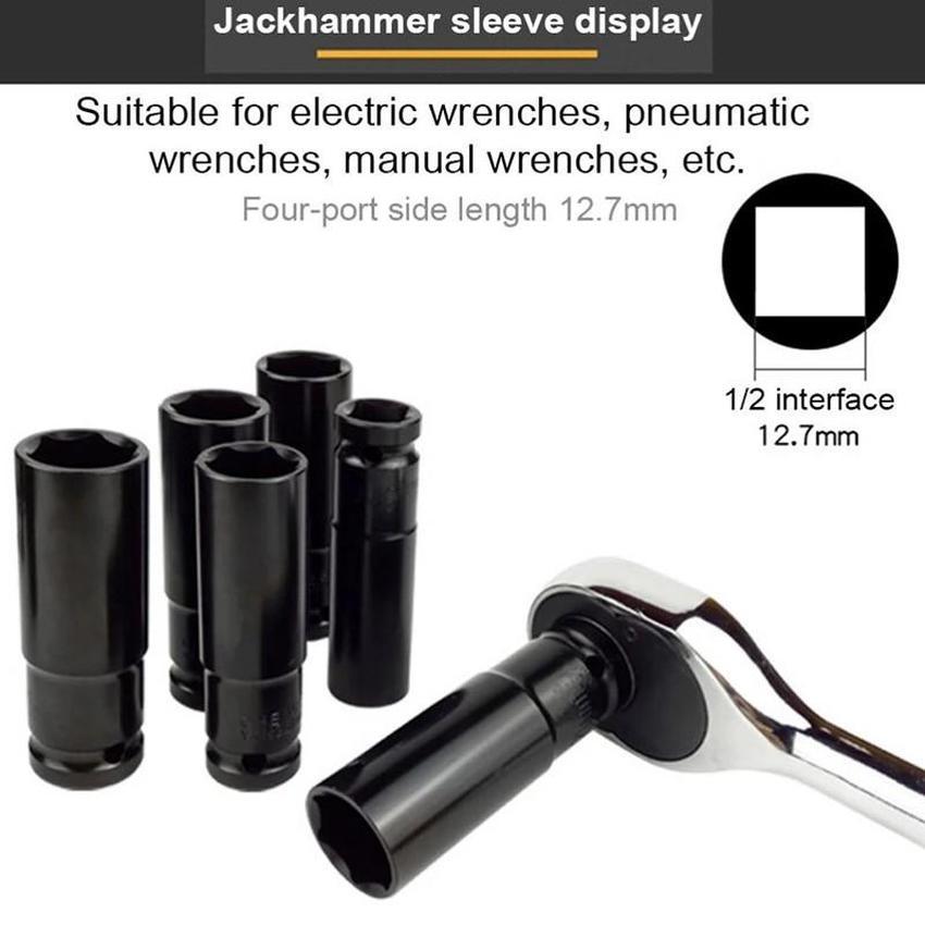 8mm-32mm 1/2" Drive Deep Impact Wrench Socket Head Adapter Hexagonal Hex Socket Head Sleeve for Pneumatic Electric Wrench Drill