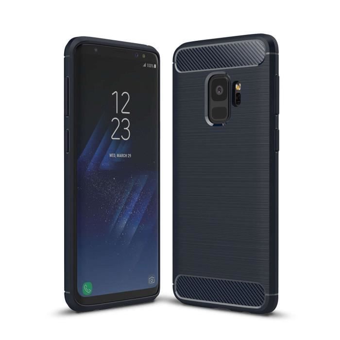 Coque - Samsung - Galaxy S9 - Fibre carbone - TPU - Protection antichoc