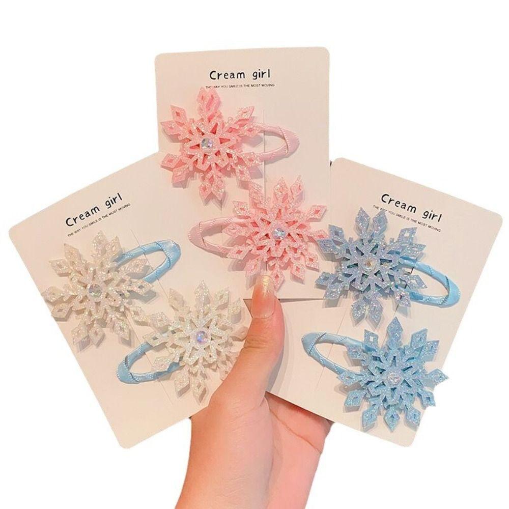 Рождественские аксессуары для волос Рождественский бант заколка для волос Синий Белый Детский головной убор Новые заколки для волос в виде снежинки