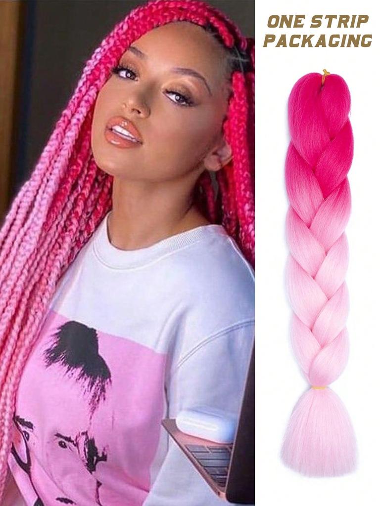 Synthetic Hairpieces 32 Inch Ombre Color Synthetic Hair Braids Pre Stretched Jumbo Braiding Hair Extensions for Daily DIY Use