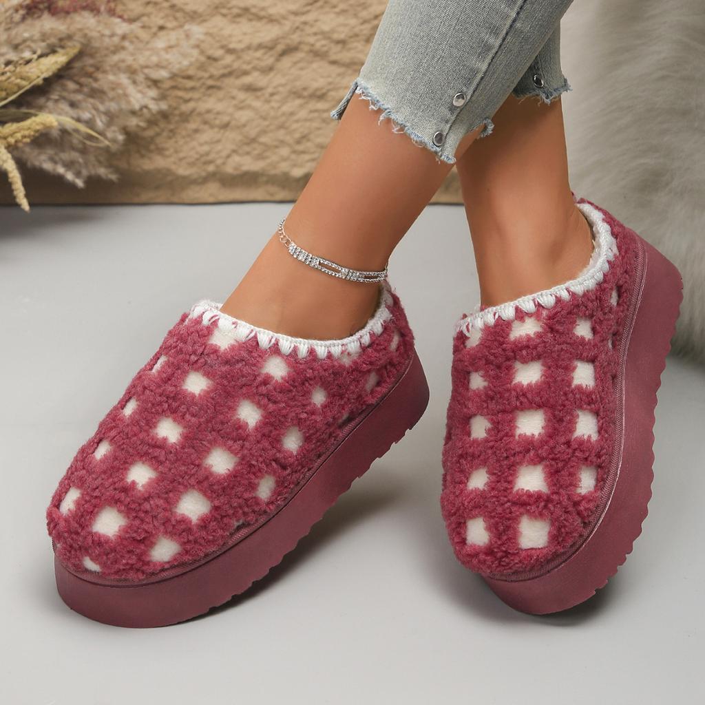 Женские тапочки 2024 года, новые зимние короткие плюшевые туфли на плоской подошве, зимние сапоги, теплые туфли на толстой подошве, женские тапочки большого размера из утолщенного пуха