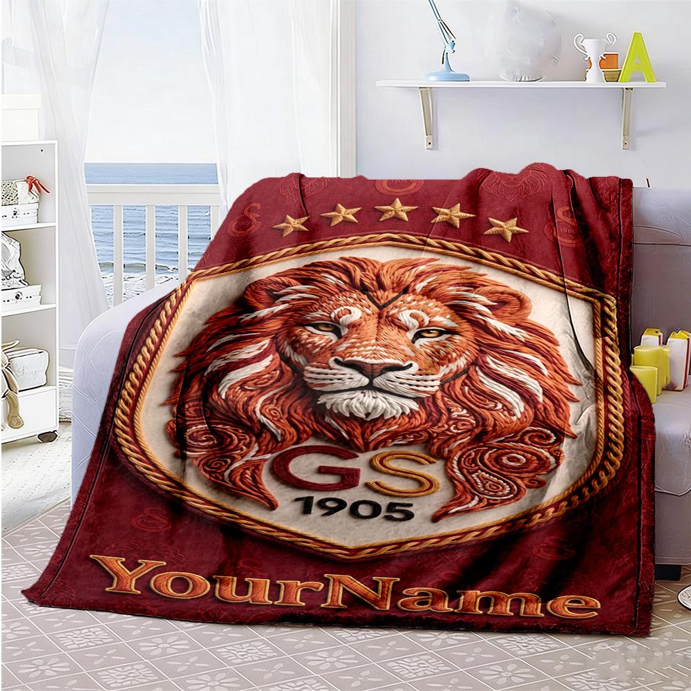 Galatasaray Customize Your Name Blanket Lightweight Customizable Blanket Ultrasoft Throw For Seaside Office Bed Nap Ideal For All Seasons
