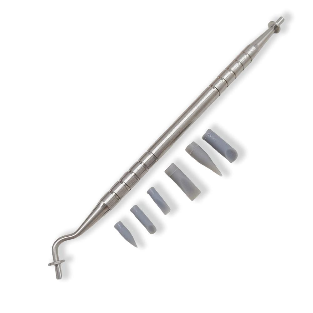 1 набор Зубные кисти из смолы Ручки Ручка из нержавеющей стали Формирующая Силиконовая Мягкая Головка Инструменты для адгезии Для Фарфоровых Зубов Композитный Цемент